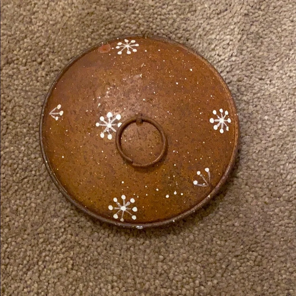 Holiday/Winter Candle Holder - Rustic winter themed tin candle holder